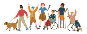 Menschen mit unterschiedlichen Behinderungen