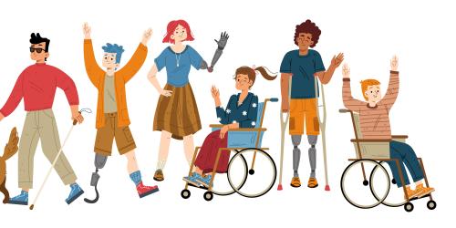 Menschen mit unterschiedlichen Behinderungen